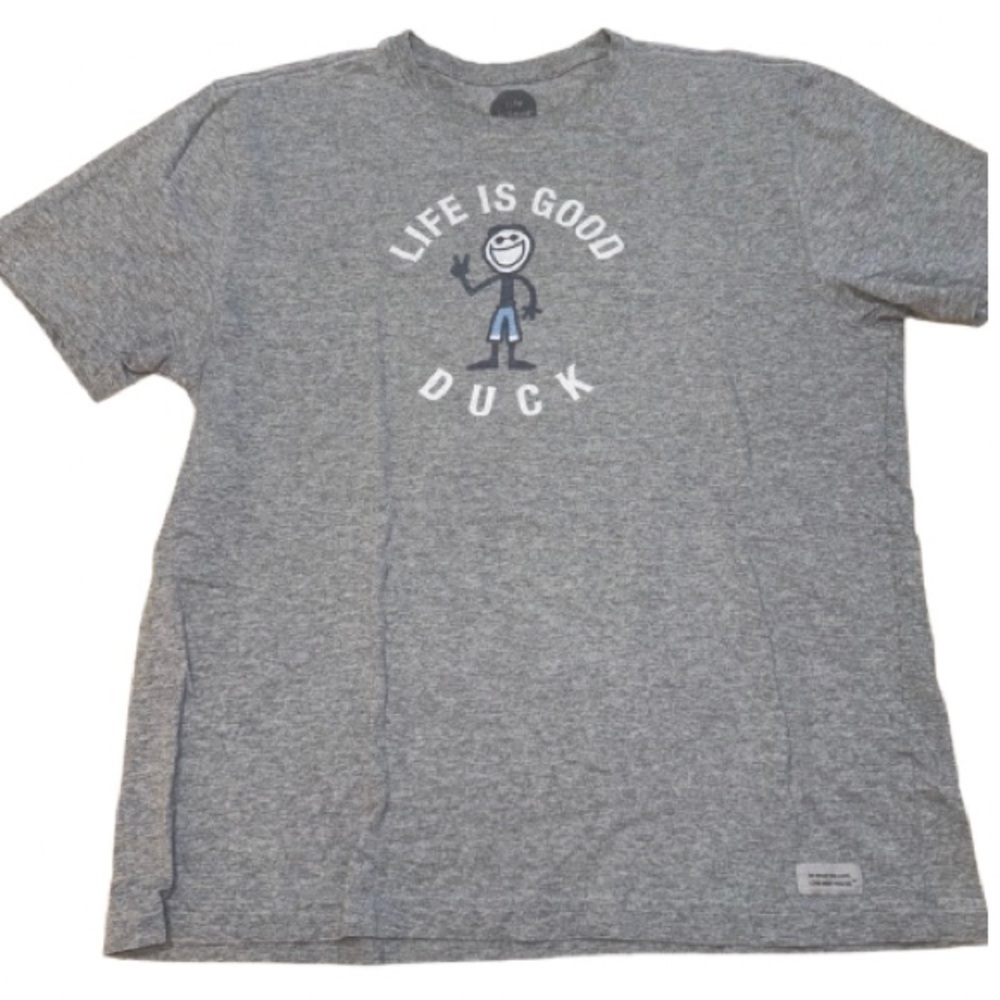 Life is Good "Duck" Graphic Tee - Men’s L (Gray)